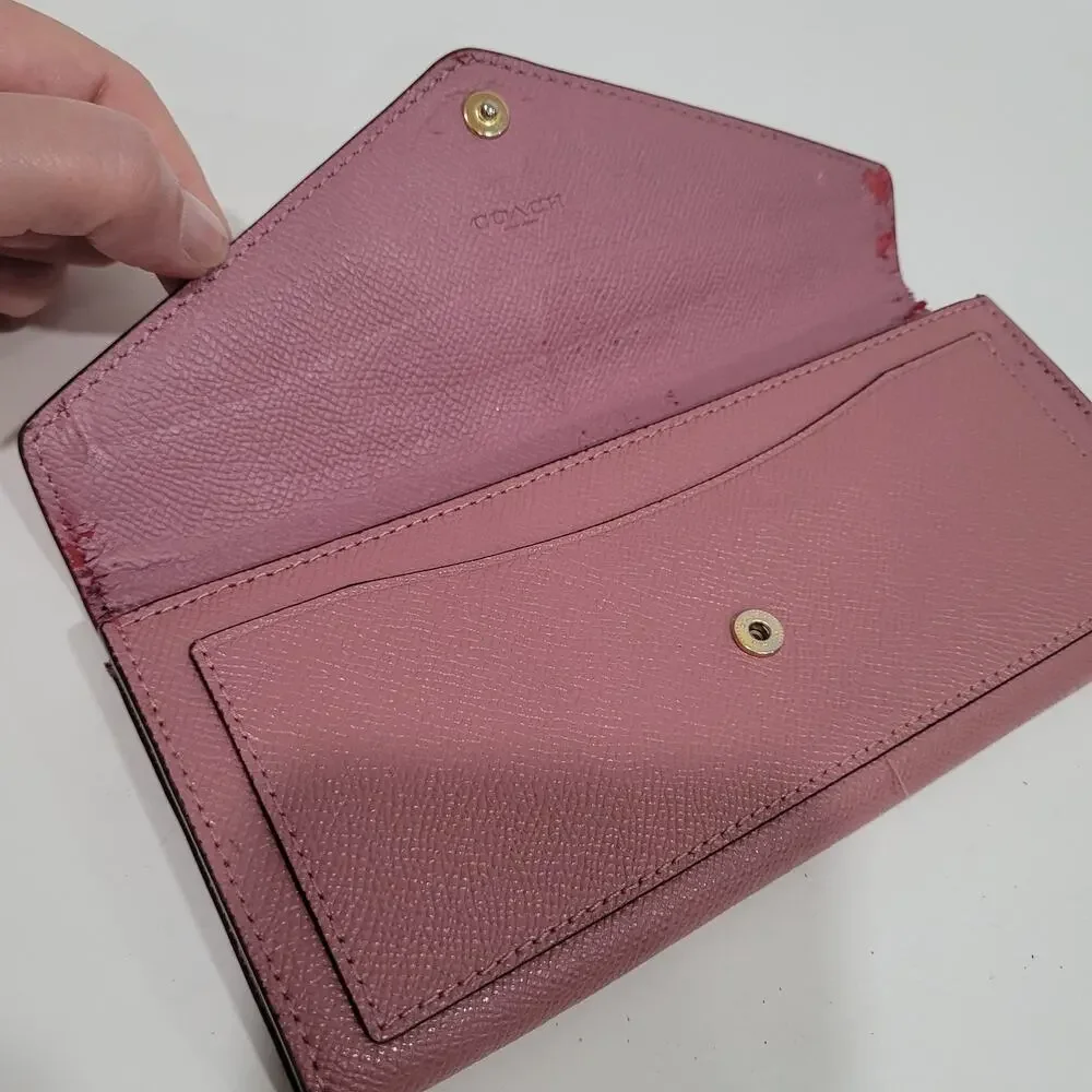 Coach Wallet Envelope Light‎ Purple Large Card Bill Holder Long Modern Fair